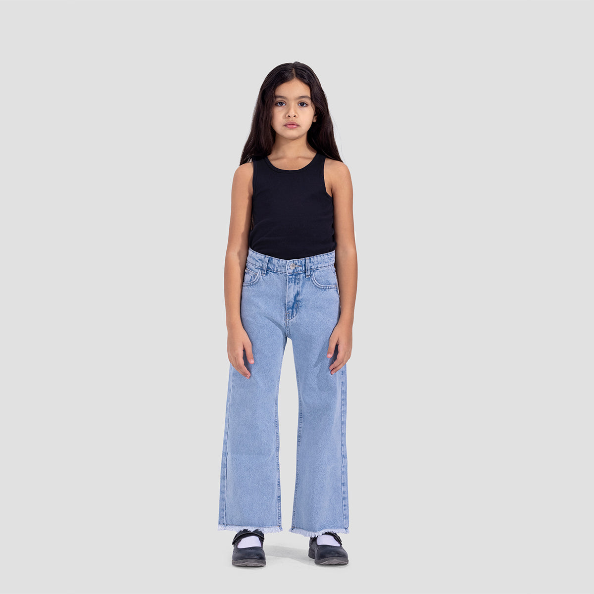 Basic wide-leg Kids Jeans In Light Blue