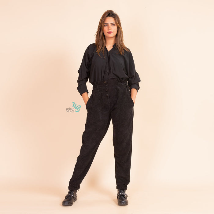 Kimono Corduroy Paperbag Pants