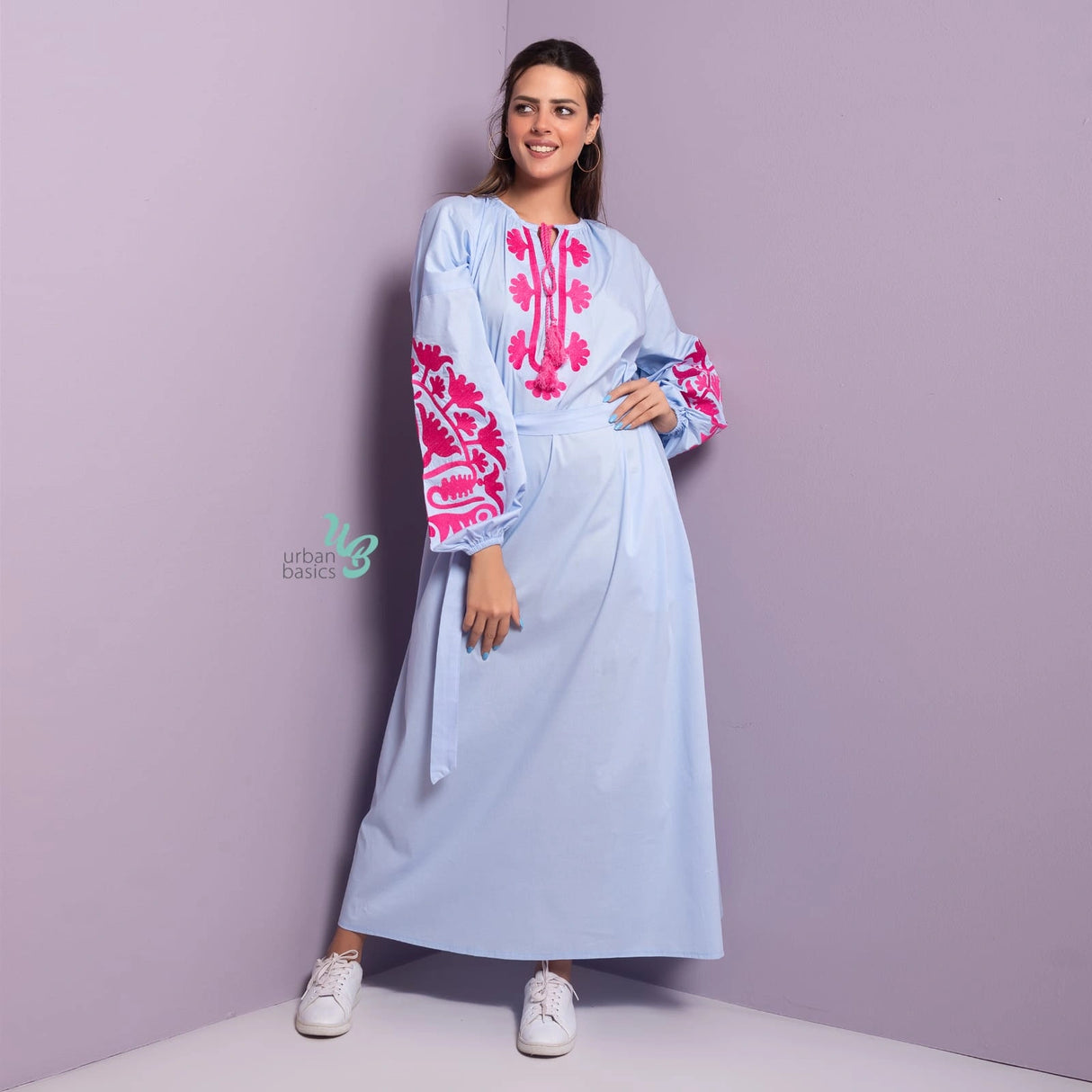 Kimono - Poplin Embroidered Dress