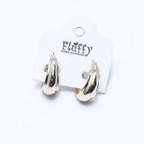 Fluffy - Open Oval Metal Earing Of Fluffy Women's Accessories-Gold