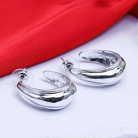 Fluffy - Open Oval Metal Earing Of Fluffy Women's Accessories-Gold