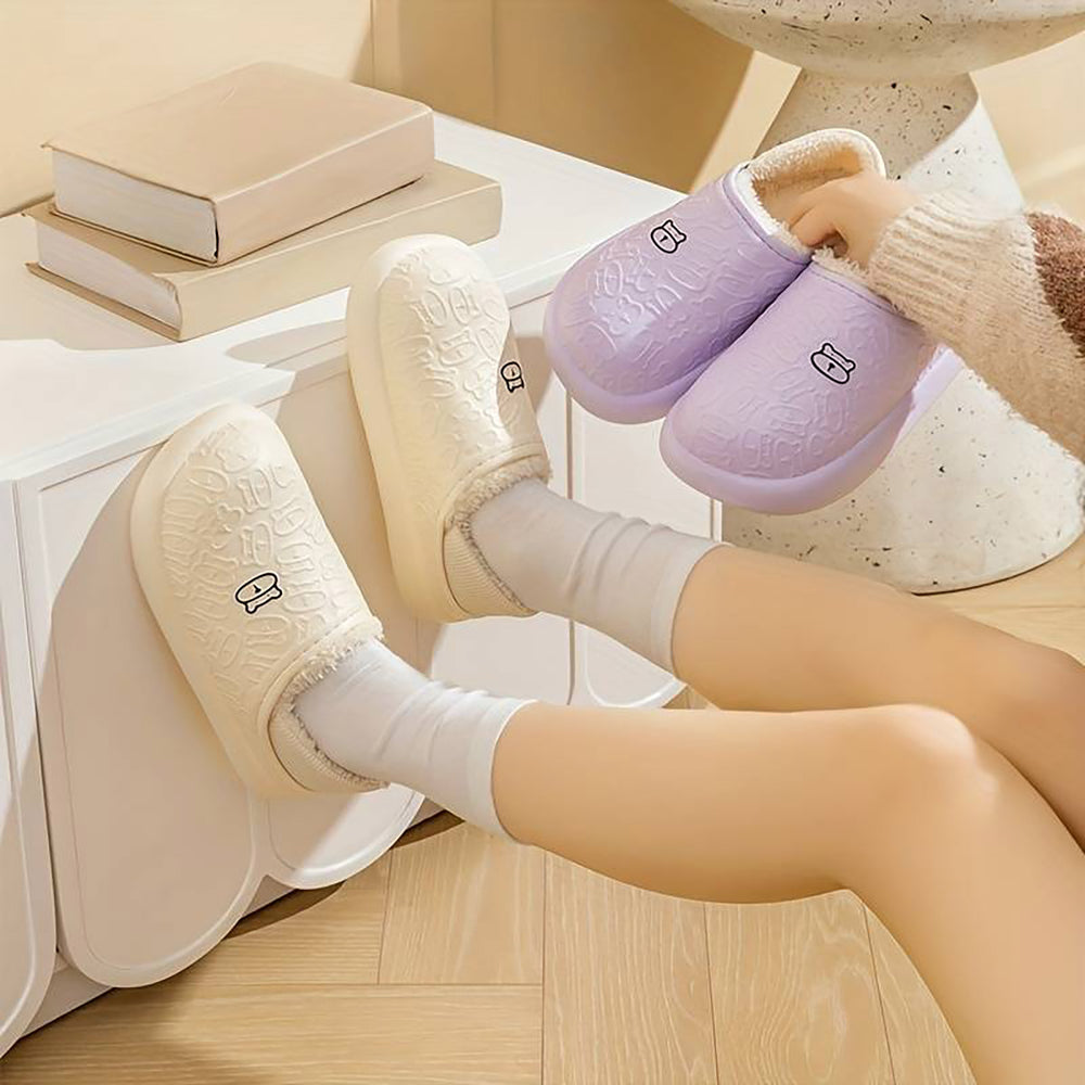 Cozy Waterproof Slipper With Embossed Pattern