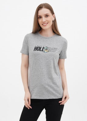 Terranova Printed T-Shirt Short Sleeves-Gray-M