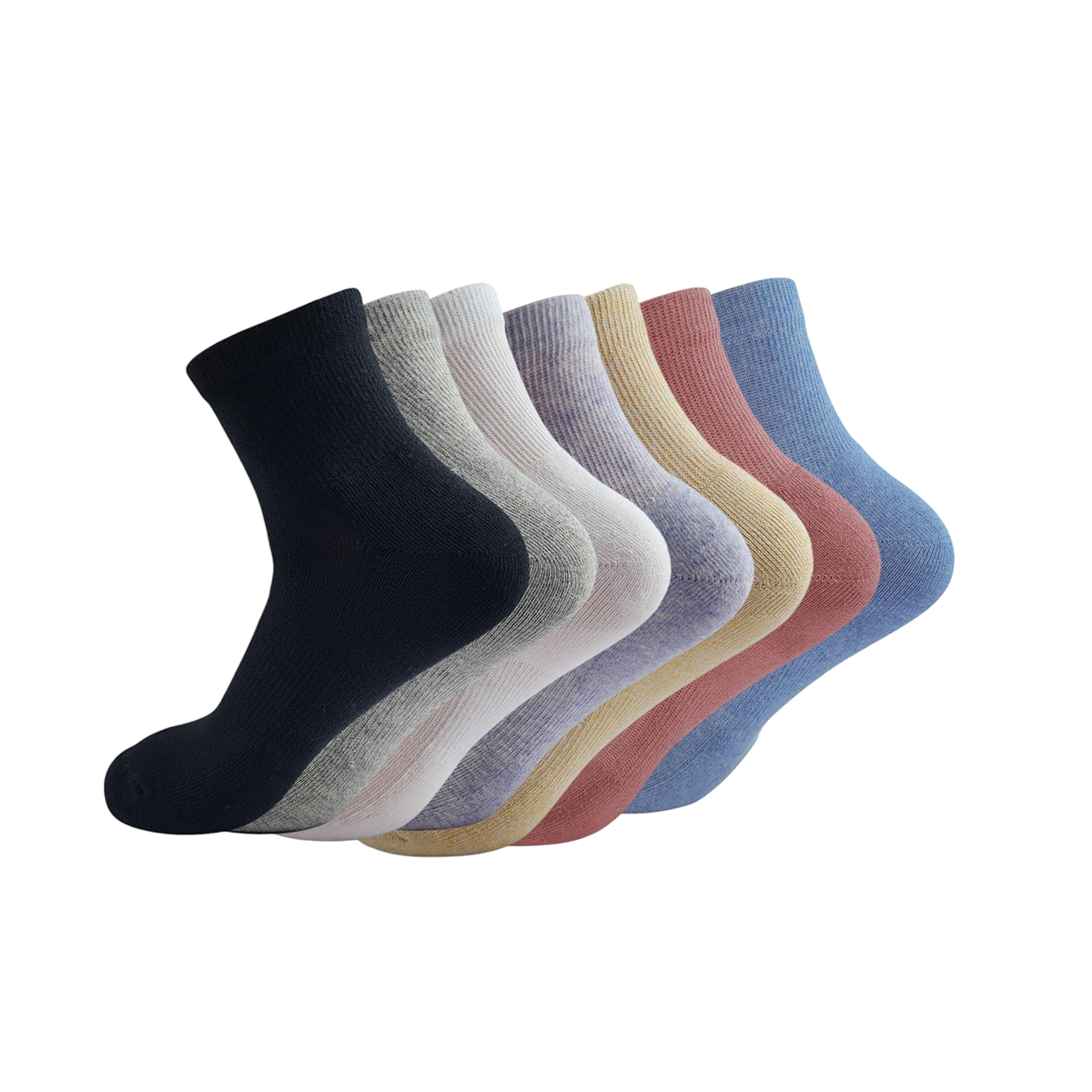 FUTURE FIT - Pack Of 7 Pieces Cotain From (7 Short Half Terry Socks) MultiColoure For Unisex
