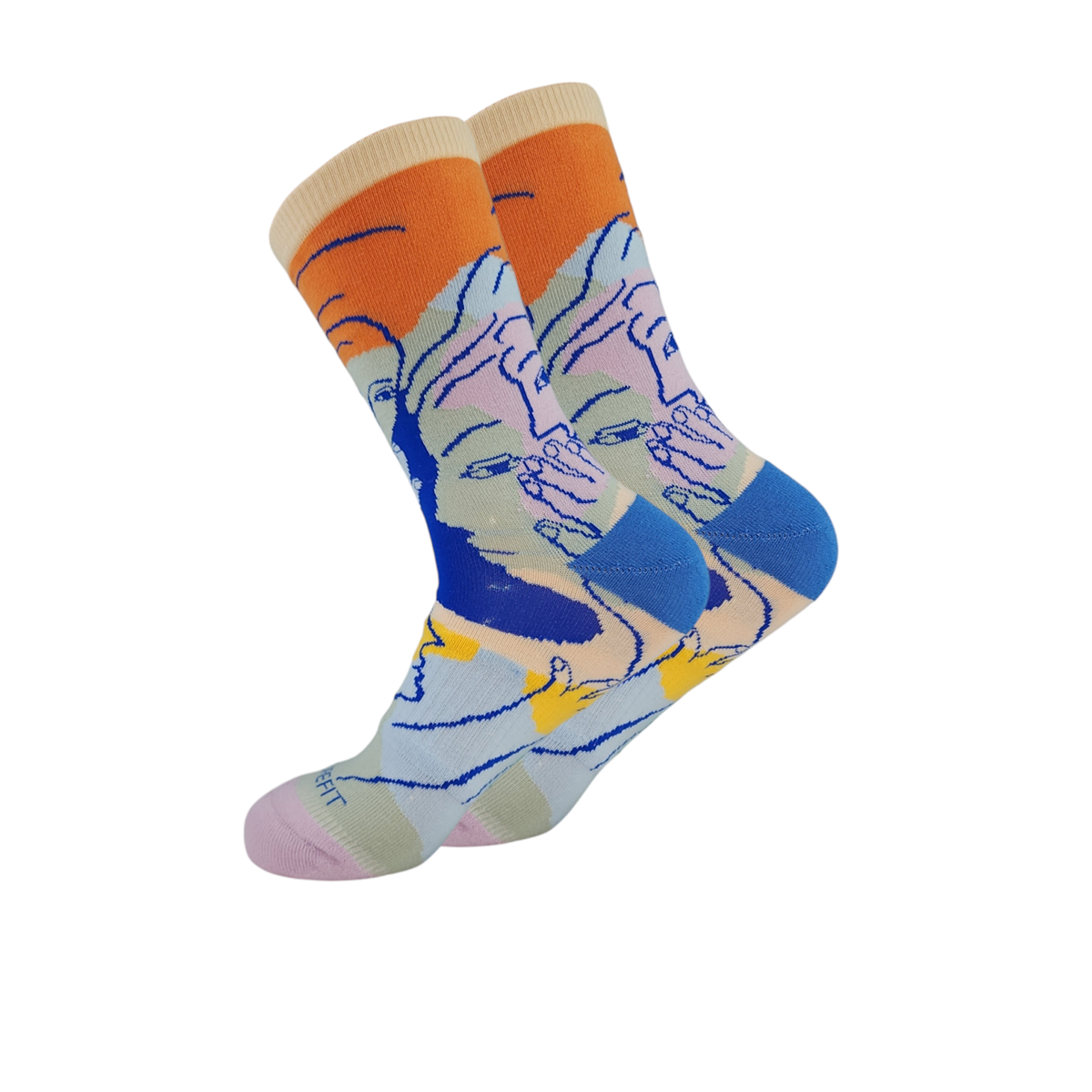 FUTURE FIT - Long Socks Liner Heel and Toe Casual Style MultiColoure