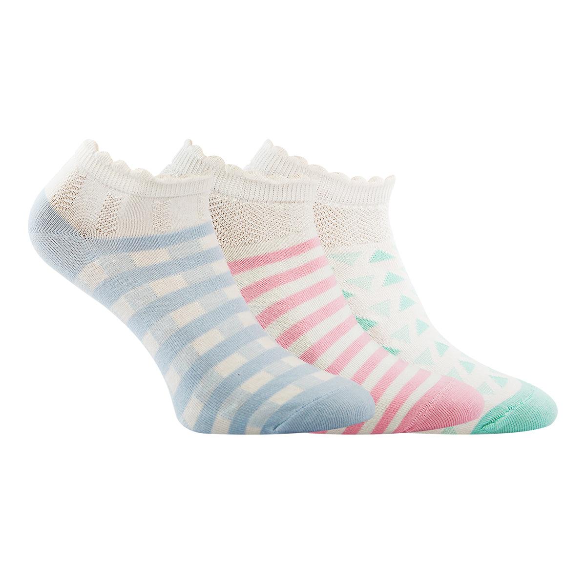 FUTURE FIT - A Pack Of 3 Pieces Plain Ankle Socks MultiColoure