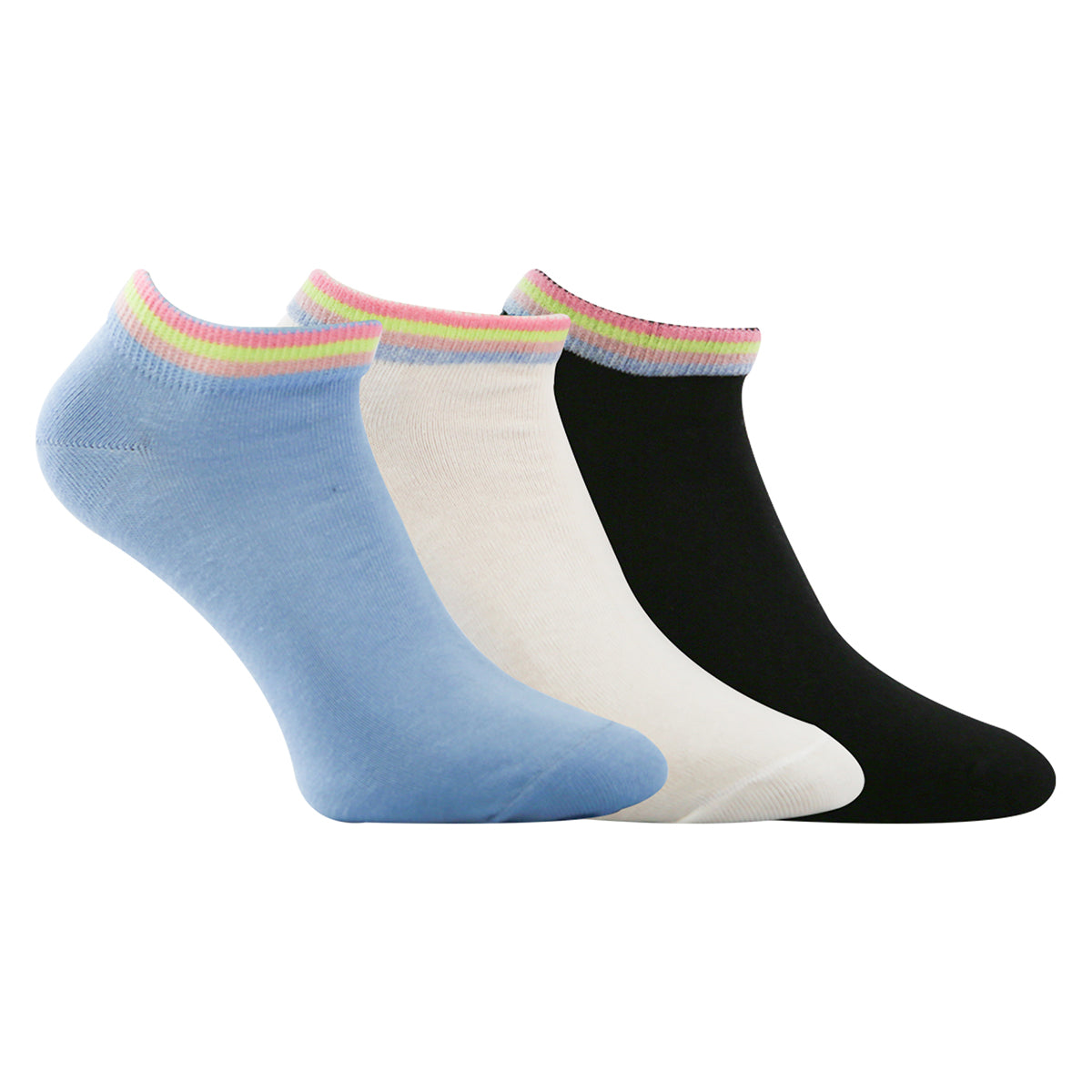 FUTURE FIT - A Pack Of 3 Pieces Plain Ankle Socks MultiColoure