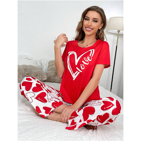 SHEIN- قميص نوم حريري حليبي بطباعة رقمية للنساء، 140 جرام