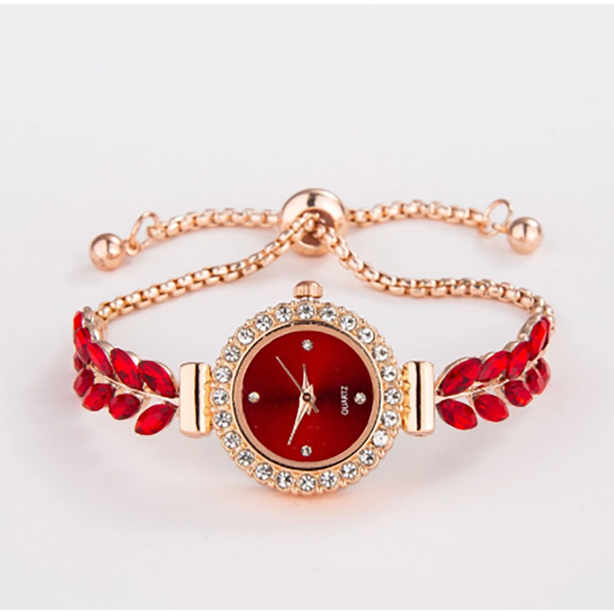 R-Shein ‚Äì Women's Rhinestone Leaf Feather Watch