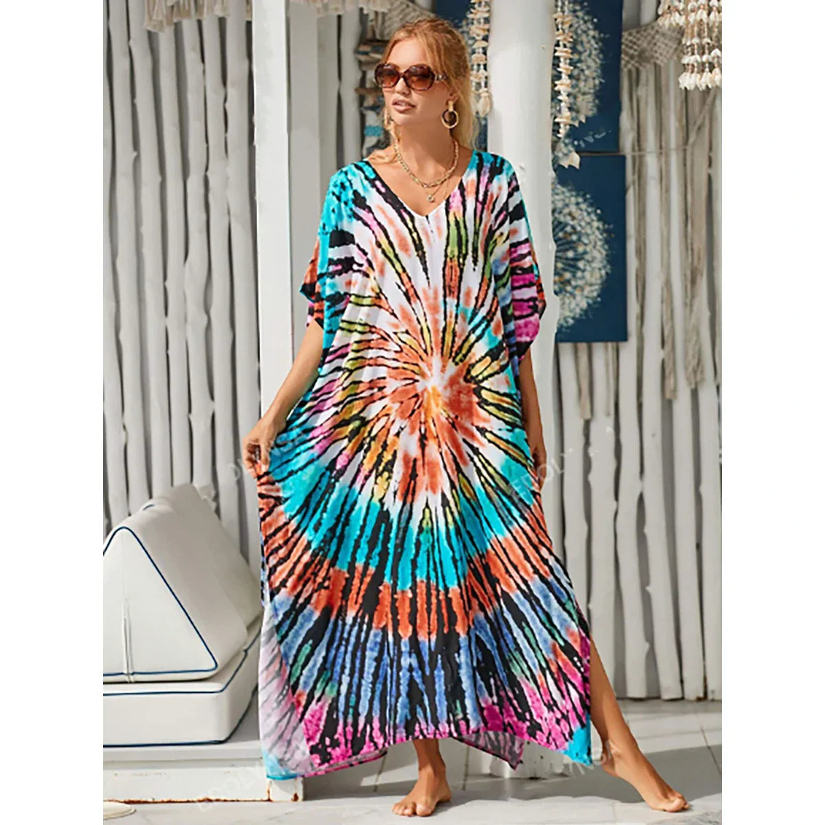 Shein - Neutral dye beachwear